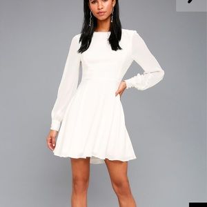 Lulus white chiffon dress XS